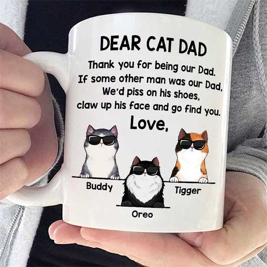 Cat Dad Father's Day Gift Custom Personalized Mug