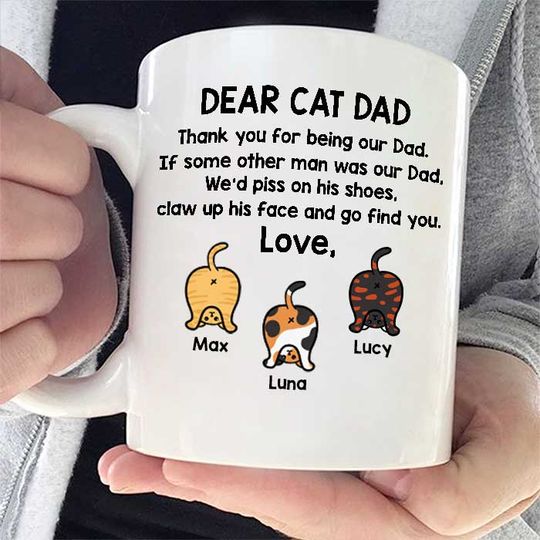 Thank You For Being Our Dad Father's Day Gift Custom Cat Dad Personalized Mug