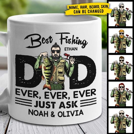 Best Fishing Dad Ever Custom Pet Father's Day Personalized Mug