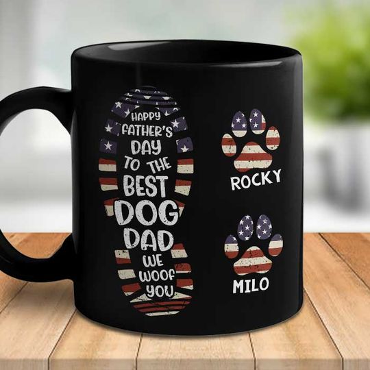 Happy Father's Day To The Best Dog Dad Custom Gift For Father's Day Personalized Mug