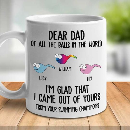 I'm Glad That I Came Out Of Yours Custom Gift For Grandpa And Dad Personalized Mug