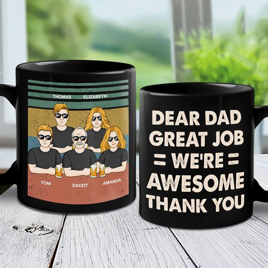 Dear Dad We're All Awesome Custom Father's Day Personalized Family Mug