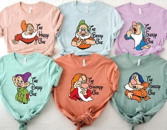 Seven Dwarfs Shirts, Seven Dwarfs, Disney Group Shirts, Snow White