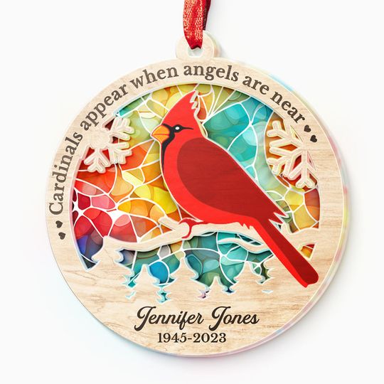 Discover Always On Our Minds, Forever In Our Hearts - Memorial Personalized Suncatcher Ornament - Gift For Family Members