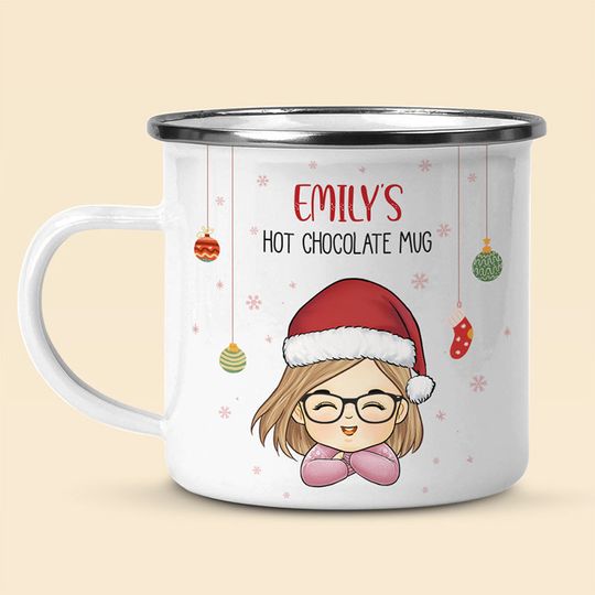 Waiting For Snow And All The Holiday Glow - Kid Personalized Custom Hot Chocolate Mug, Cup - Christmas Gift For Kids, Family Members