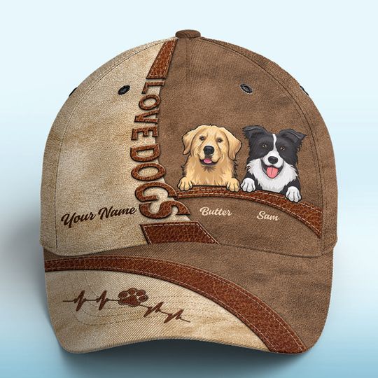 Happiness Is A Wagging Tail - Dog Custom All Over Print Baseball Cap 3D, Father's Day Gift