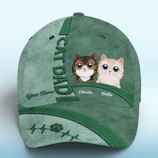 What Greater Gift Than The Love Of A Cat Green - Cat Personalized Custom Hat, All Over Print Classic Cap