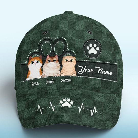Love Comes In Fur And Paws Green - Dog & Cat Personalized Custom Hat, All Over Print Classic Cap