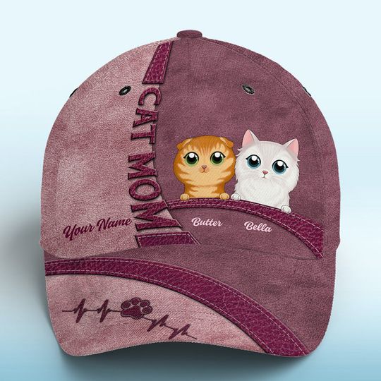What Greater Gift Than The Love Of A Cat Pink - Cat Personalized Custom Hat, All Over Print Classic Cap