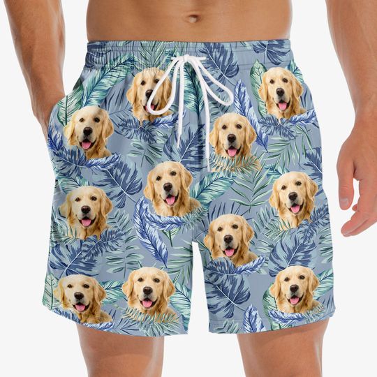 Custom Photo Sky Above Sand Below Peace Within - Dog & Cat Personalized Custom Tropical Hawaiian Aloha Men Beach Shorts