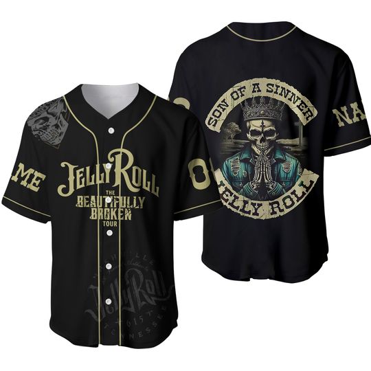 Jelly Roll The Beautifully Broken Tour 2024 Personalized Baseball Jersey