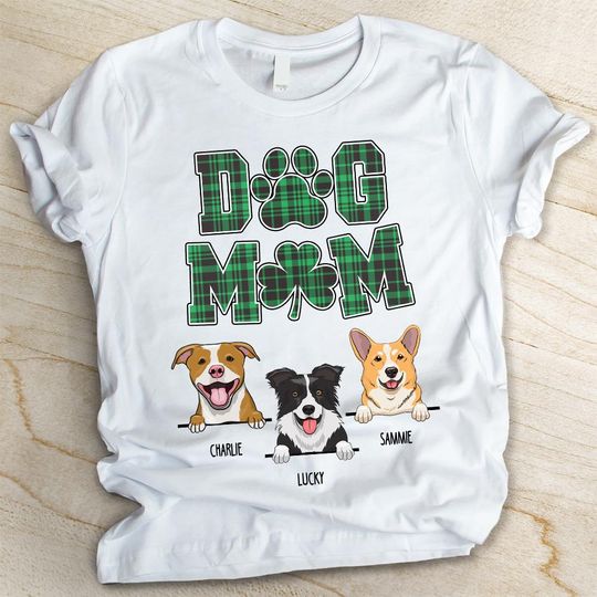 St Patrick's Day - Dog Mom - Personalized Unisex T-shirt