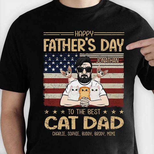 Discover Best Cat Dad's Father Day - Gift For Dad - Personalized Unisex T-Shirt