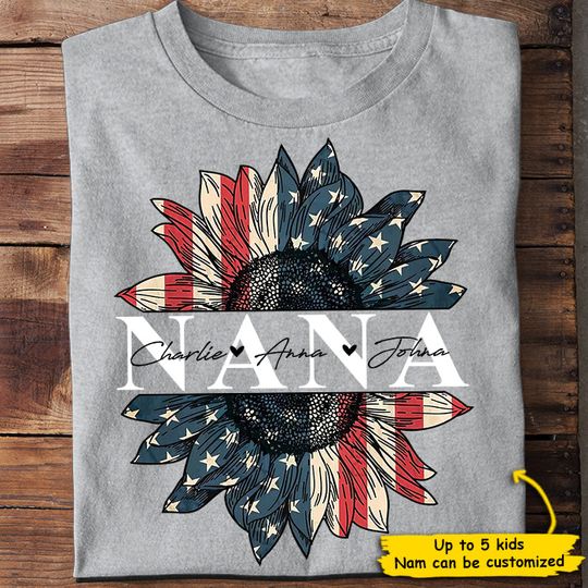 American Nana - Gifts For 4th Of July, Personalized Unisex T-Shirt