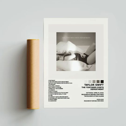 Taylorr Swifts Erass Tours The Tortured Poets Department Poster, Album Cover Poster