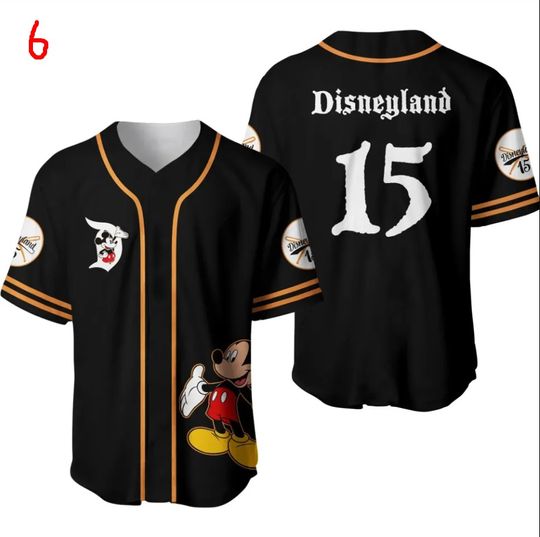 Custom Name Mickey Baseball Jersey Pattern Baseball Jersey, Disney Minnie Mickey Mouse Jersey