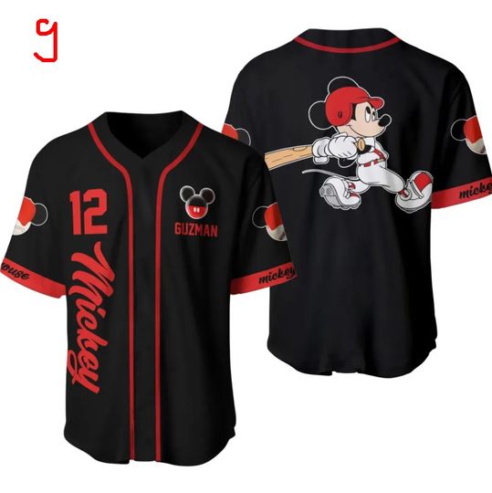 Custom Name Mickey Baseball Jersey Pattern Baseball Jersey, Disney Minnie Mickey Mouse Jersey