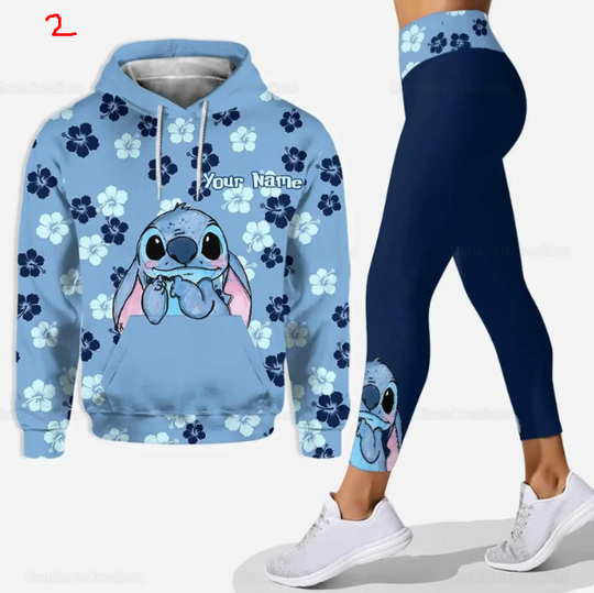 Disney Stitch 3D Hoodie Leggings Set