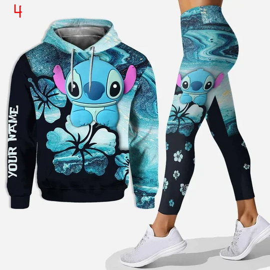 Disney Stitch 3D Hoodie Leggings Set