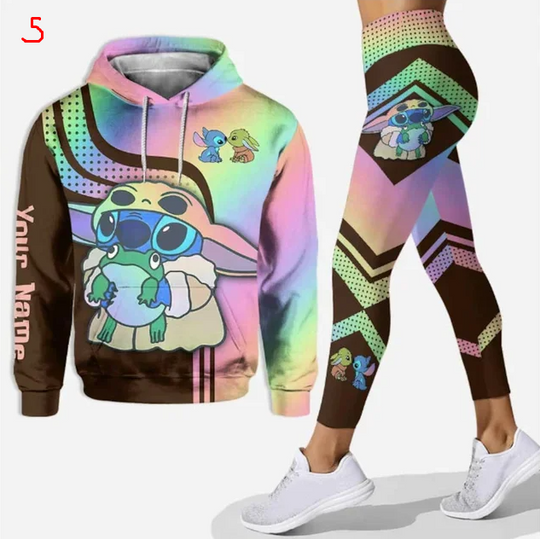 Disney Stitch 3D Hoodie Leggings Set