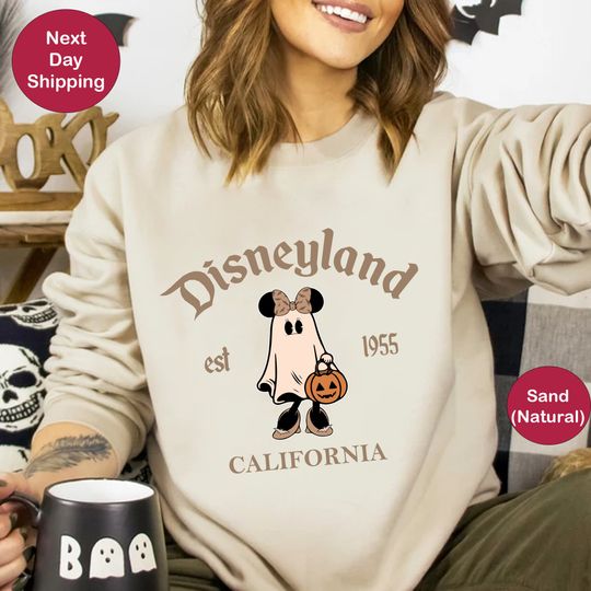 Disneyland Halloween Ghost Sweatshirt, Mickey Ghost Minnie Ghost Sweatshirt