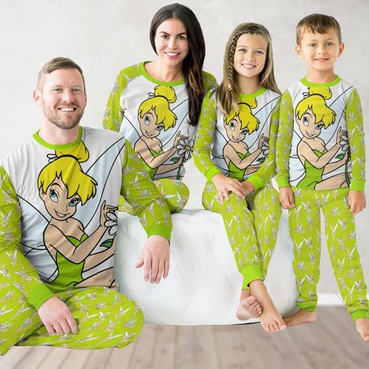 Tinkerbell Family Pajamas, Disney Princess Christmas Pajamas, Disney World Matching Pajamas Set