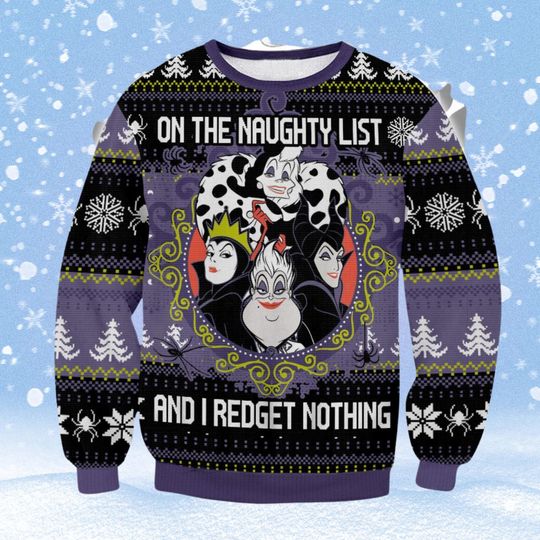 Disney Villains Ugly Sweater, Cruella Devil Ugly Sweatshirts
