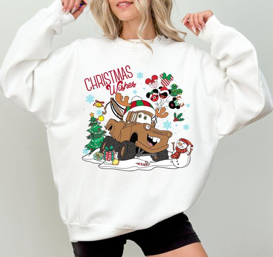 Disney Tow Mater Vintage Christmas Wishes  Sweatshirt, Holiday Gift