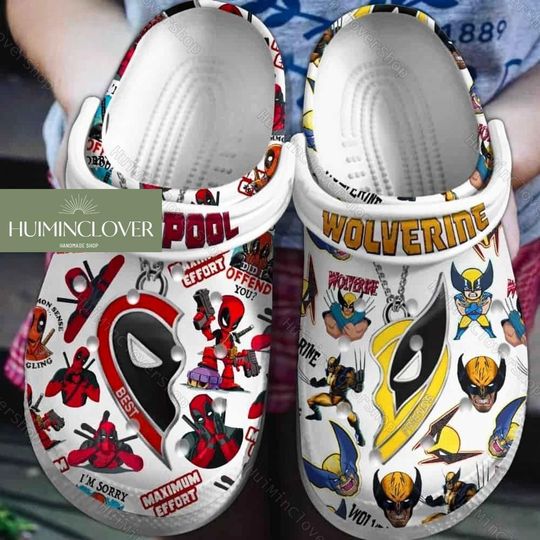 Deadpool And Wolverine Shoes, Deadpool Movie 3 Sandals, 2024 Movie Shoes, Disney Shoes, Super Hero Shoes, Wolverine Fans Gifts