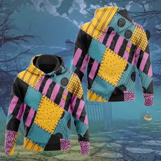 Halloween Nightmare Before Christmas Costume 3D Hoodie, Disney Halloween 3D Hoodie, Jack And Sally Shirt, Halloween Costume, Magic Kingdom Gift