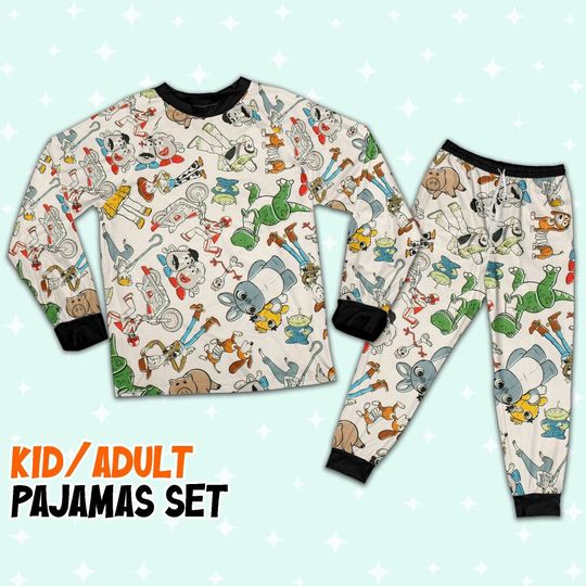 Disney Toy Story Seamless Cool Artwork Pajamas Set, Disney Toy Story Pajamas