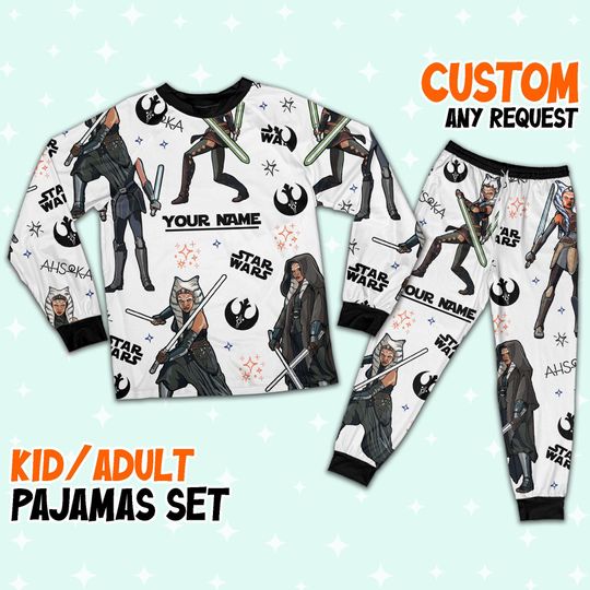 Custom Star Wars Ahsoka Tano Colorful Pajamas, Pajamas Birthday Gift, Disney Vacation