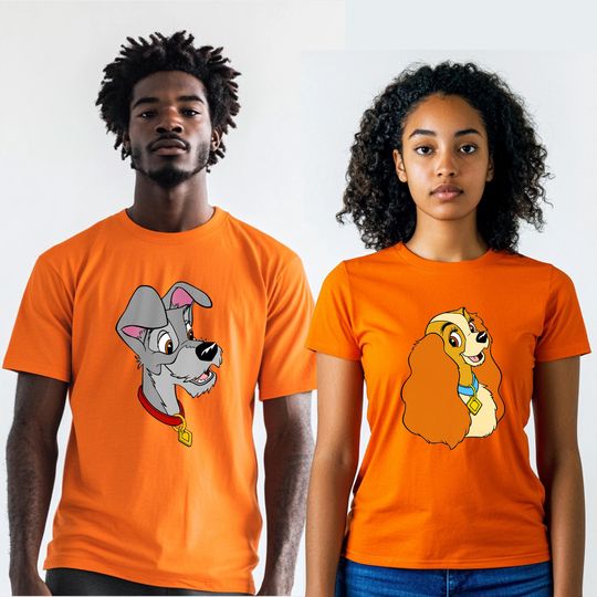 Lady And The Tramp Halloween Couples Shirt, Disney Couple Valentine's Day Matching Tee