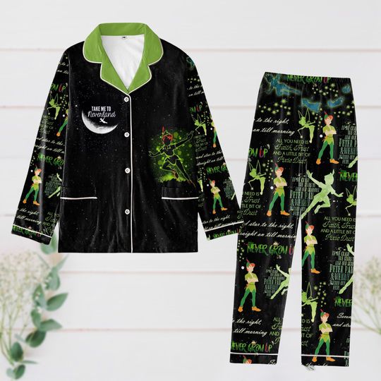 Halloween Peter Pan Pajamas Set, Disney Matching Shirt, Disneyland Vacation Trip