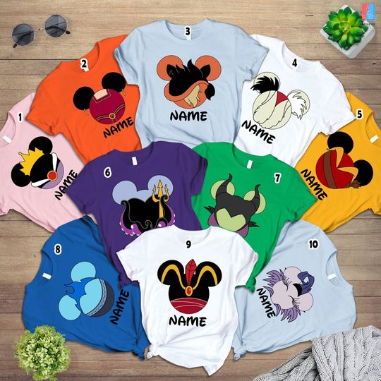 Disneyland Villains Group Costume Shirt, Maleficent Costume Shirt, Family Halloween