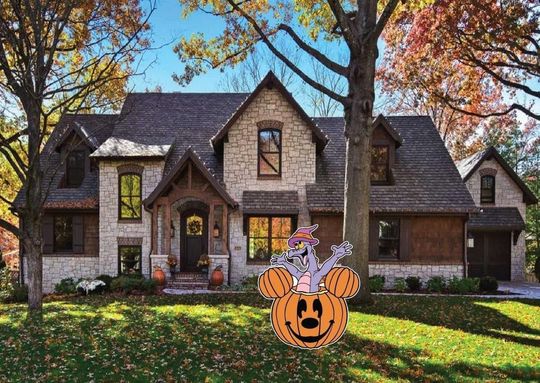 Disney Figment Purple Dinosaur Mickey Head Pumpkin Yard Sign