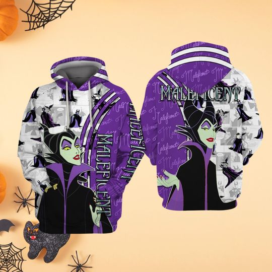 Disney Maleficent Hoodie, Bad Witches 3D Hoodie, Disney Movie Hoodie