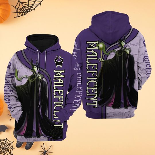 Disney Maleficent Hoodie, Halloween Villains 3D Hoodie, Spooky Season Hoodie