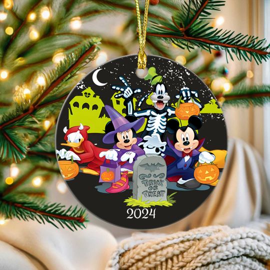 Halloween Disney Ceramic Ornament, Mickey and Friends Ornament