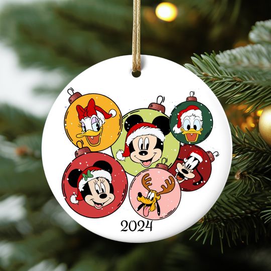 Disney Mickey and Friends Christmas Ceramic Ornament, Disney  Trip Ornament