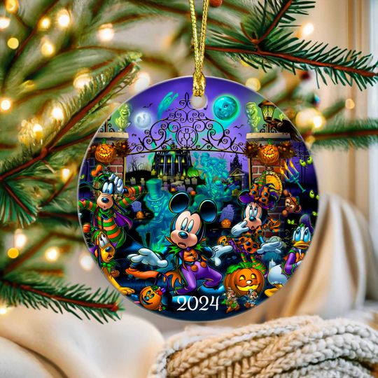 Disney Halloween Mickey Mouse Ceramic Ornament, Cute Disney Halloween Gifts