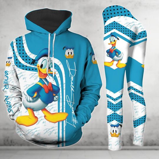 Custom Donald Duck Hoodie And Leggings, Disney Donald Hoodie Leggings Sets