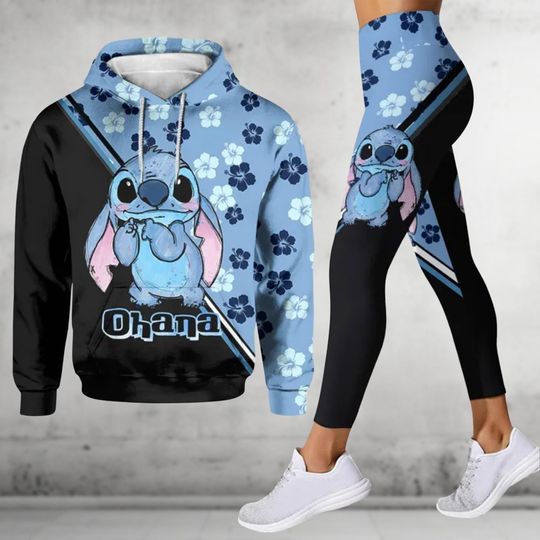 Stitch Ohana Means Family Hoodie Leggings, Disney Hoodie Leggings Sets