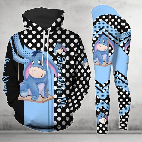 Personalized Eeyore Hoodie And Leggings, Disney Eeyore Hoodie Leggings Sets