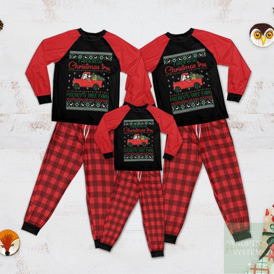 Tree Farm Christmas Pajamas Set, Disney Christmas Family Matching Pajamas