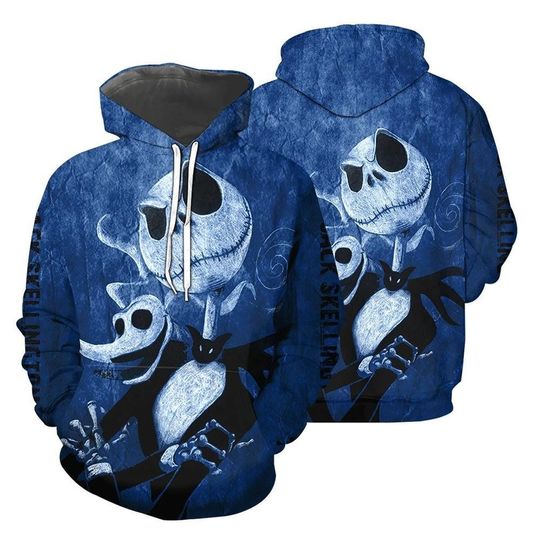 Vintage Jack Skellington 3D Hoodies, Disney Halloween Movie 3D Hoodies, Spooky Season Gift