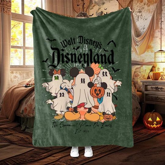 Disneyland Halloween Throw Blanket, Halloween Party Gift, Housewarming Gift