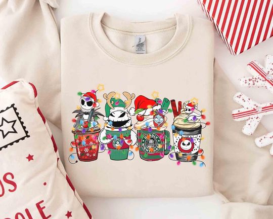 Nightmare Before Christmas Coffee Tea Sweatshirt, Disneyland Vacation Gift