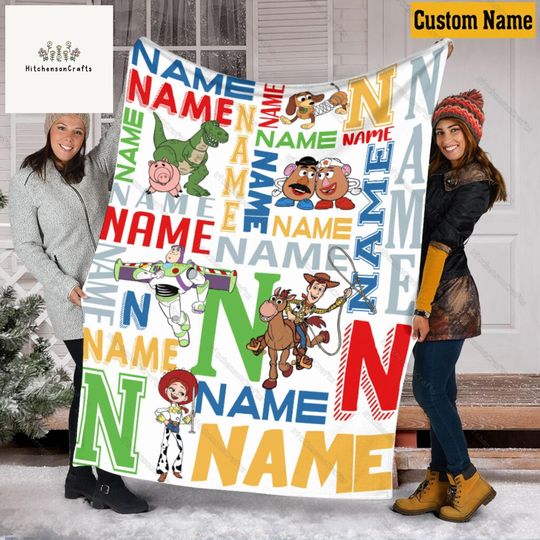 Custom Disney Toy Story Blanket, Disney Movie Blanket, Woody Buzz Lightyear Jessie Toy Story Blanket, Birthday Gift for Boy Or Girl