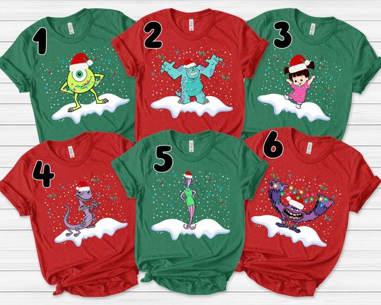 Monster Inc Christmas Shirt, Monster Inc Shirt,Disney Character Shirt